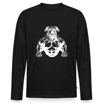 Muscle du chien Gym d’entraînement pour chien - T-shirt manches longues Premium bio Homme - noir - Devant - Nico (187cm)