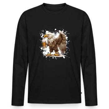 Adler Bier Lustig - Männer Premium Bio Langarmshirt - Schwarz - Vorne - Nico (187cm)