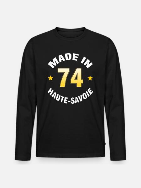 Haute-Savoie - Männer Premium Bio Langarmshirt - Schwarz