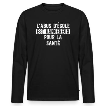 Blague Vacances Enseignants Maitres D'École - T-shirt manches longues Premium bio Homme - noir - Devant - Nico (187cm)