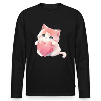 Teddy Bear Cuddly Toy Toy Sleep T-shirt - Men's Premium Organic Long Sleeve Shirt - black - Front - Nico (187cm)