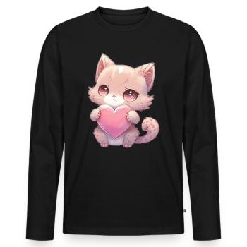 Teddy Bear Cuddly Toy Toy Sleep T-shirt - Men's Premium Organic Long Sleeve Shirt - black - Front - Nico (187cm)