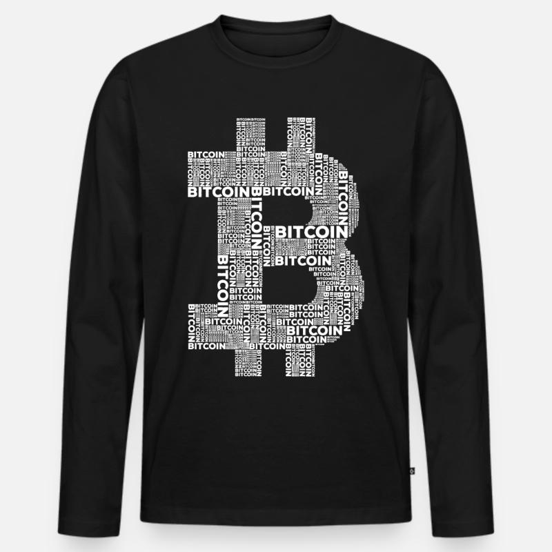 Bitcoin - Männer Premium Bio Langarmshirt - Schwarz