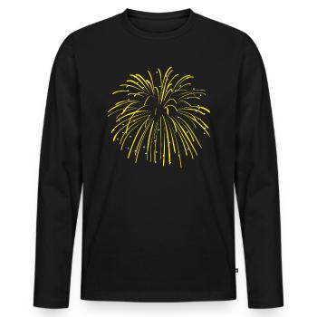 Effet de feux d'artifice Pyro - T-shirt manches longues Premium bio Homme - noir - Devant - Nico (187cm)