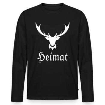Patrie : bois de cerf - T-shirt manches longues Premium bio Homme - noir - Devant - Nico (187cm)