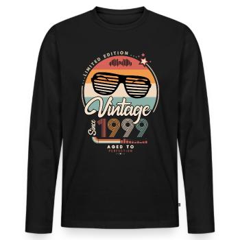 Vintage since 1999 - T-shirt manches longues Premium bio Homme - noir - Devant - Nico (187cm)