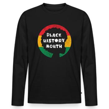 Black History Month - Men's Premium Organic Long Sleeve Shirt - black - Front - Nico (187cm)