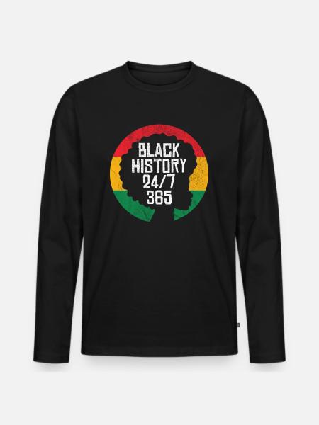 Black History 247 365 - Men's Premium Organic Long Sleeve Shirt - black