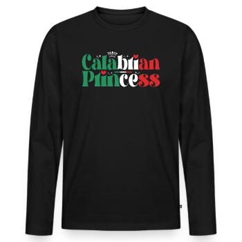 Princesse Calabraise Famille Italienne - T-shirt manches longues Premium bio Homme - noir - Devant - Nico (187cm)