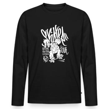 Paroles de skate cool - T-shirt manches longues Premium bio Homme - noir - Devant - Nico (187cm)