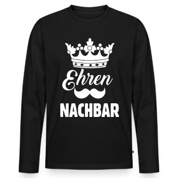 Ehren Nachbar - Männer Premium Bio Langarmshirt - Schwarz - Vorne - Nico (187cm)