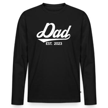 2023, Dad To Be, Schwangerschaftsankündigung - Männer Premium Bio Langarmshirt - Schwarz - Vorne - Nico (187cm)
