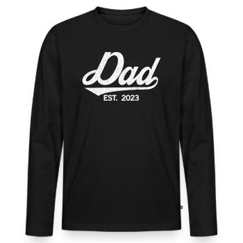 2023, Dad To Be, Schwangerschaftsankündigung - Männer Premium Bio Langarmshirt - Schwarz - Vorne - Nico (187cm)