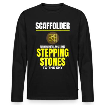 Scaffolder Scaffold Builder Scaffolding Platform - Men's Premium Organic Long Sleeve Shirt - black - Front - Nico (187cm)