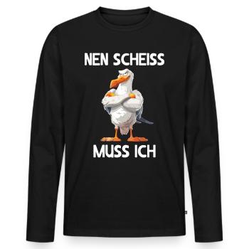 Seagull Seabird I have to fuck - Men's Premium Organic Long Sleeve Shirt - black - Front - Nico (187cm)
