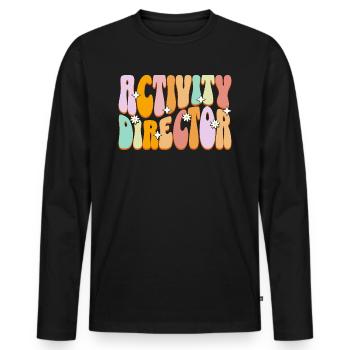 Assistant Équipe Directeur d'Activités - T-shirt manches longues Premium bio Homme - noir - Devant - Nico (187cm)