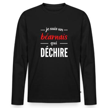 Je suis un Béarnais qui déchire - T-shirt manches longues Premium bio Homme - noir - Devant - Nico (187cm)
