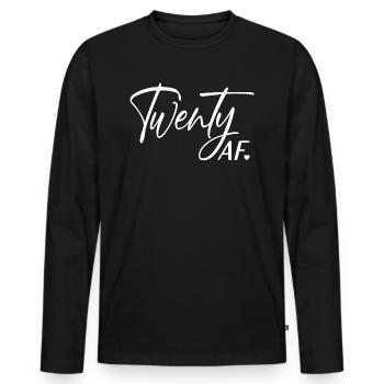 20th Birthday Men Women Anniversary 20 Years Old - Men's Premium Organic Long Sleeve Shirt - black - Front - Nico (187cm)