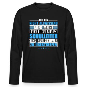 Des performances inégalées en tant que directeur d’école - T-shirt manches longues Premium bio Homme - noir - Devant - Nico (187cm)