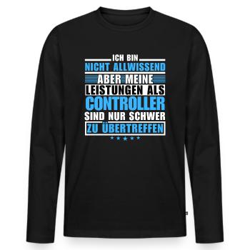 Unmatched performance as a controller - Men's Premium Organic Long Sleeve Shirt - black - Front - Nico (187cm)
