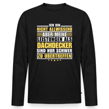 Unrivalled performance as a roofer - Men's Premium Organic Long Sleeve Shirt - black - Front - Nico (187cm)