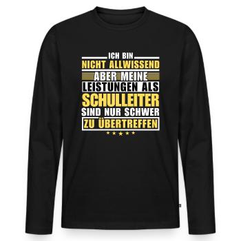 Des performances inégalées en tant que directeur d’école - T-shirt manches longues Premium bio Homme - noir - Devant - Nico (187cm)