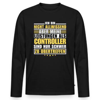 Des performances inégalées en tant que contrôleur - T-shirt manches longues Premium bio Homme - noir - Devant - Nico (187cm)