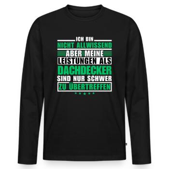 Unrivalled performance as a roofer - Men's Premium Organic Long Sleeve Shirt - black - Front - Nico (187cm)