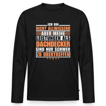 Unrivalled performance as a roofer - Men's Premium Organic Long Sleeve Shirt - black - Front - Nico (187cm)