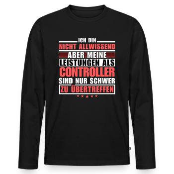 Unmatched performance as a controller - Men's Premium Organic Long Sleeve Shirt - black - Front - Nico (187cm)