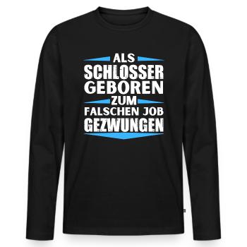 Locksmith landed in the wrong job - Men's Premium Organic Long Sleeve Shirt - black - Front - Nico (187cm)