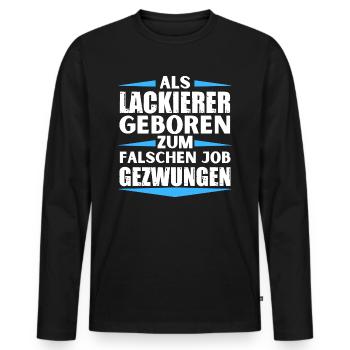 Painter landed in the wrong job - Men's Premium Organic Long Sleeve Shirt - black - Front - Nico (187cm)