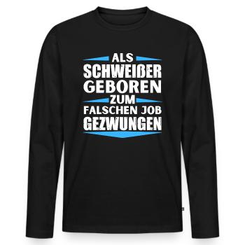 Le soudeur a décroché le mauvais emploi - T-shirt manches longues Premium bio Homme - noir - Devant - Nico (187cm)