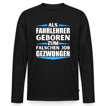 Un moniteur d’auto-école a décroché le mauvais emploi - T-shirt manches longues Premium bio Homme - noir - Devant - Nico (187cm)
