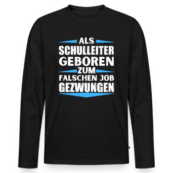 Le directeur d’école a décroché le mauvais emploi - T-shirt manches longues Premium bio Homme - noir - Devant - Nico (187cm)