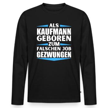 Businessman landed in the wrong job - Men's Premium Organic Long Sleeve Shirt - black - Front - Nico (187cm)