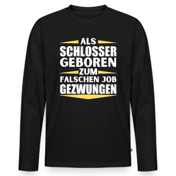 Locksmith landed in the wrong job - Men's Premium Organic Long Sleeve Shirt - black - Front - Nico (187cm)