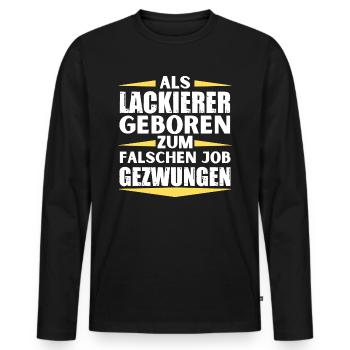 Painter landed in the wrong job - Men's Premium Organic Long Sleeve Shirt - black - Front - Nico (187cm)
