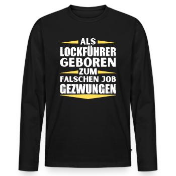 Lure leader landed in the wrong job - Men's Premium Organic Long Sleeve Shirt - black - Front - Nico (187cm)