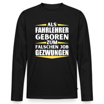 Un moniteur d’auto-école a décroché le mauvais emploi - T-shirt manches longues Premium bio Homme - noir - Devant - Nico (187cm)