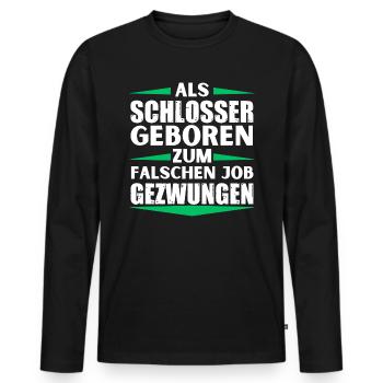 Locksmith landed in the wrong job - Men's Premium Organic Long Sleeve Shirt - black - Front - Nico (187cm)