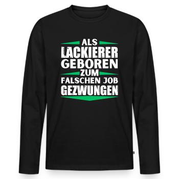 Painter landed in the wrong job - Men's Premium Organic Long Sleeve Shirt - black - Front - Nico (187cm)