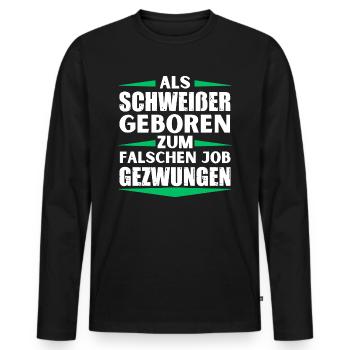 Le soudeur a décroché le mauvais emploi - T-shirt manches longues Premium bio Homme - noir - Devant - Nico (187cm)
