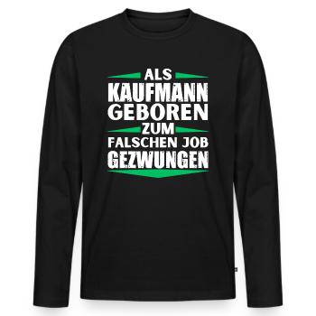 Businessman landed in the wrong job - Men's Premium Organic Long Sleeve Shirt - black - Front - Nico (187cm)