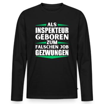 Inspector landed in the wrong job - Men's Premium Organic Long Sleeve Shirt - black - Front - Nico (187cm)