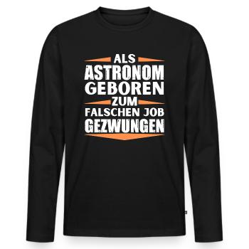 Astronom im falschen Job gelandet - Männer Premium Bio Langarmshirt - Schwarz - Vorne - Nico (187cm)