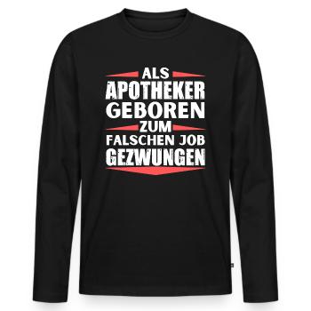 Apotheker im falschen Job gelandet - Männer Premium Bio Langarmshirt - Schwarz - Vorne - Nico (187cm)