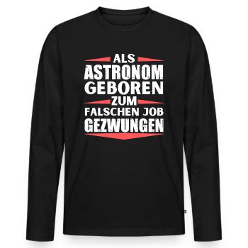Astronom im falschen Job gelandet - Männer Premium Bio Langarmshirt - Schwarz - Vorne - Nico (187cm)