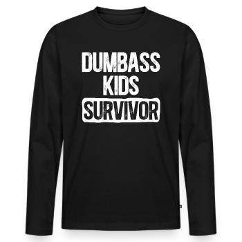 Humour Famille Enfants Maman Papa - T-shirt manches longues Premium bio Homme - noir - Devant - Nico (187cm)