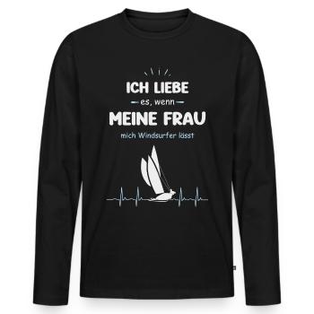Lustiger Windsurfer Spruch - Männer Premium Bio Langarmshirt - Schwarz - Vorne - Nico (187cm)